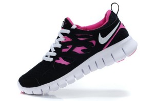 Nike Free Run 2 Femme Noir Blanc Rose